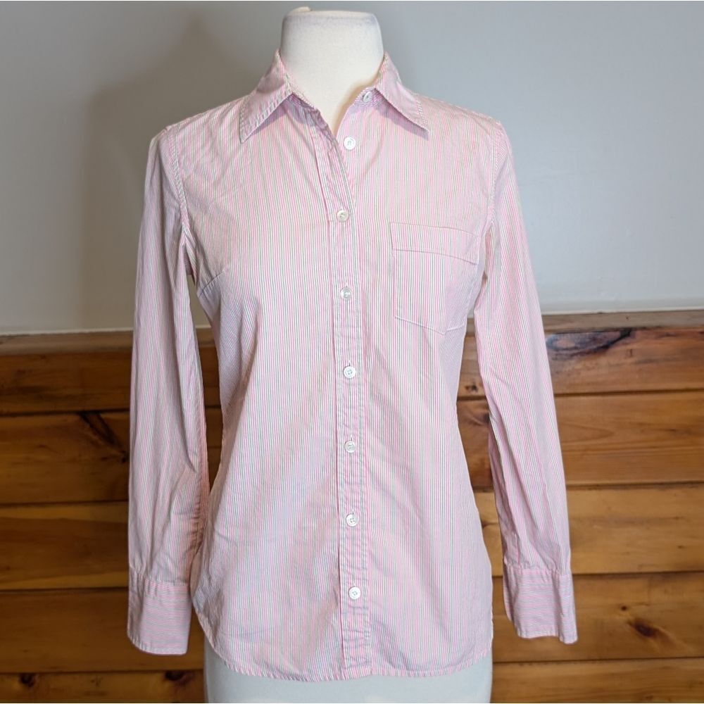 J.Crew Striped Shirt in Pink and Green